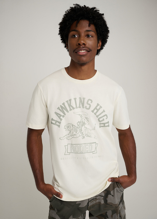 Meski T Shirt Wrangler X Stranger Things Hawkins High Tee Marshmallow - 112378555