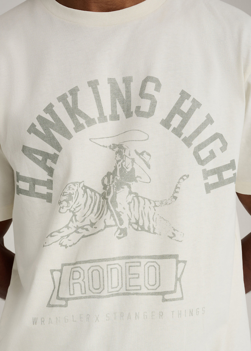 Meski T Shirt Wrangler X Stranger Things Hawkins High Tee Marshmallow - 112378555