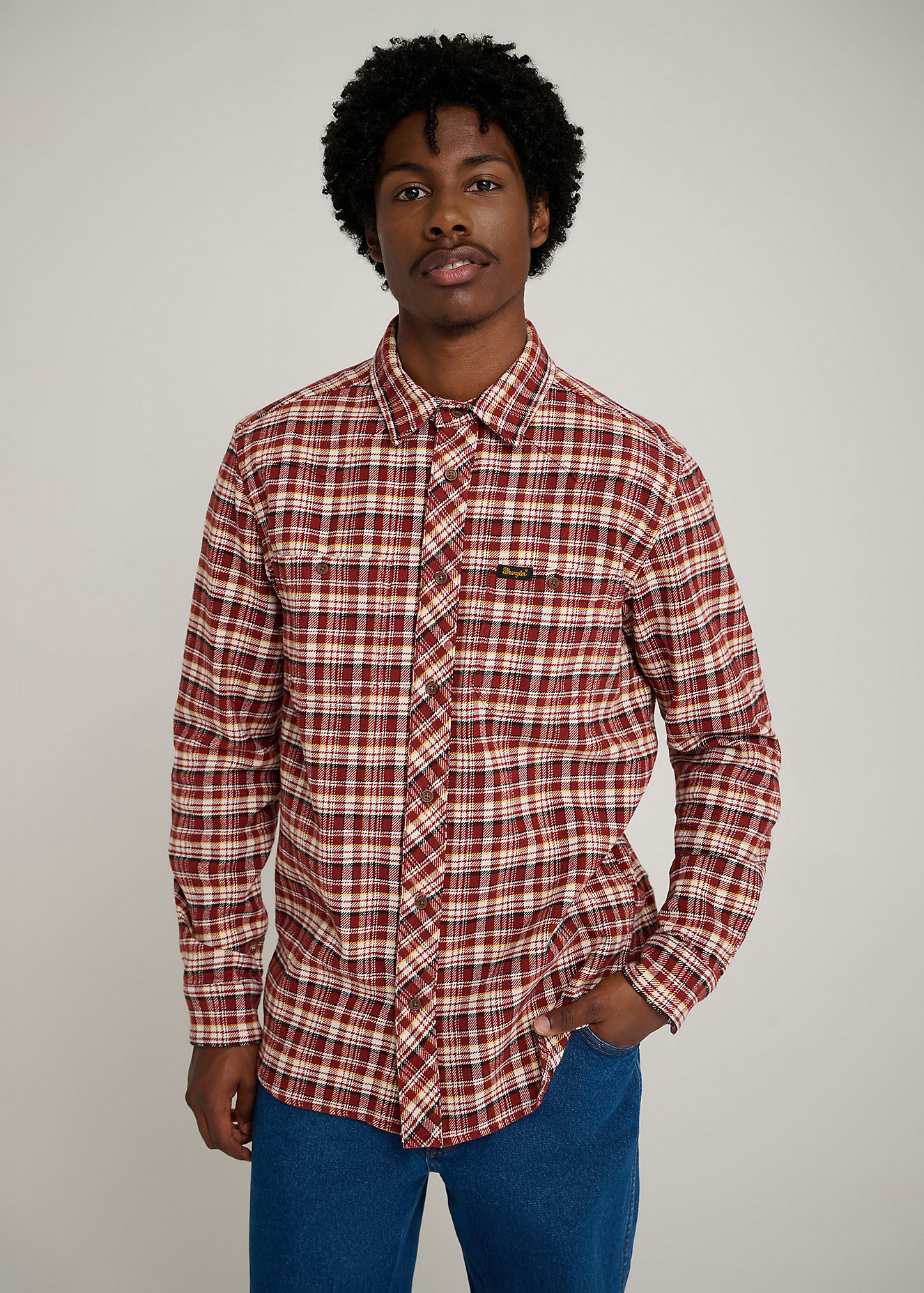 Meska Koszula Materialowe Wrangler X Stranger Things Will Shirt Fired Brick Check - 112378523