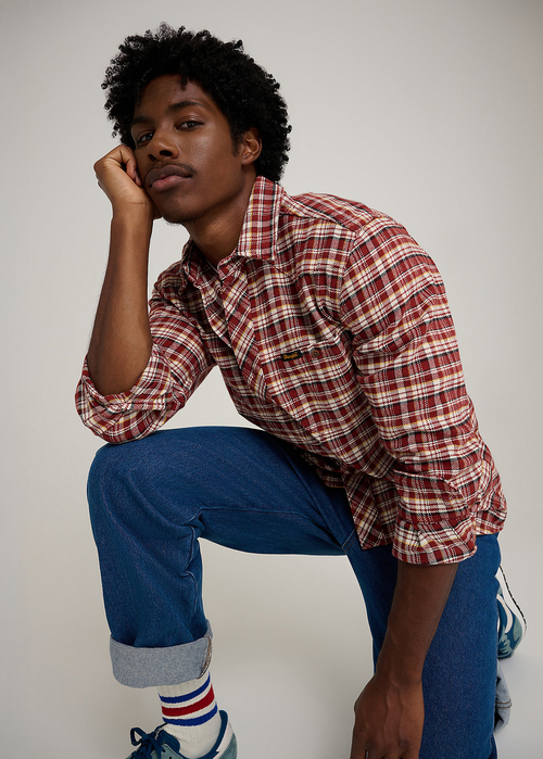 Meska Koszula Materialowe Wrangler X Stranger Things Will Shirt Fired Brick Check - 112378523