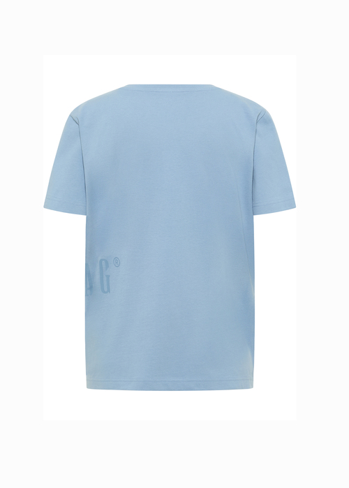 Damski T Shirt Mustang Floris Faded Denim - 1017082-5124