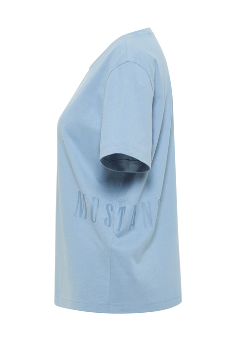 Damski T Shirt Mustang Floris Faded Denim - 1017082-5124