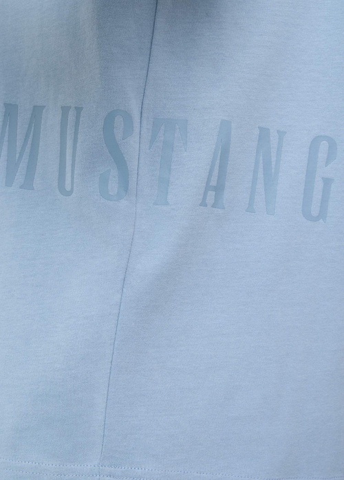 Damski T Shirt Mustang Floris Faded Denim - 1017082-5124