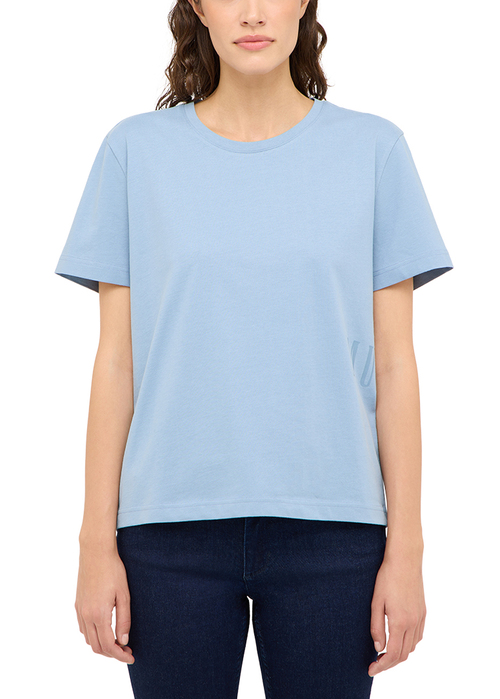 Damski T Shirt Mustang Floris Faded Denim - 1017082-5124