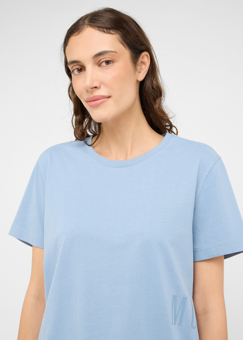 Damski T Shirt Mustang Floris Faded Denim - 1017082-5124