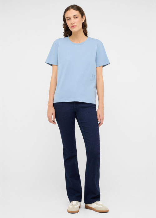 Damski T Shirt Mustang Floris Faded Denim - 1017082-5124