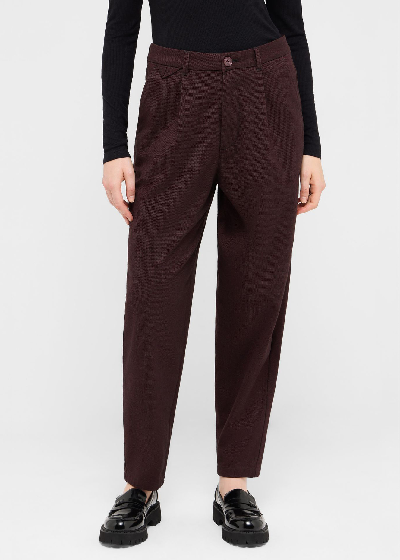 Damskie Spodnie Materialowe Mustang Barrel Pants Decadent Chocolate - 1017244-3242