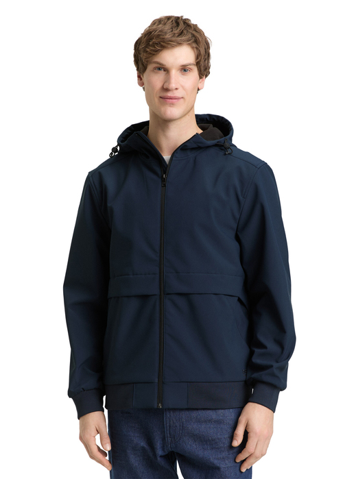 Kurtka Męska Denim Tom Tailor Softshell Jacket With Hood - Sky Captain Blue 1048957-10668 