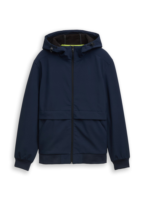 Kurtka Męska Denim Tom Tailor® Softshell Jacket With Hood - Sky Captain Blue