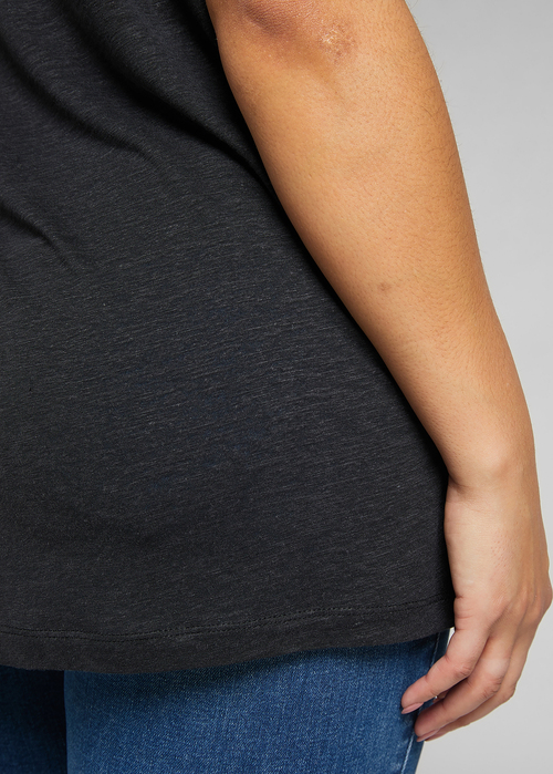 Damski T Shirt Lee V Neck Tee Black - L41JEN01