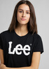 Damski T Shirt Lee Logo Tee Black - L42UER01