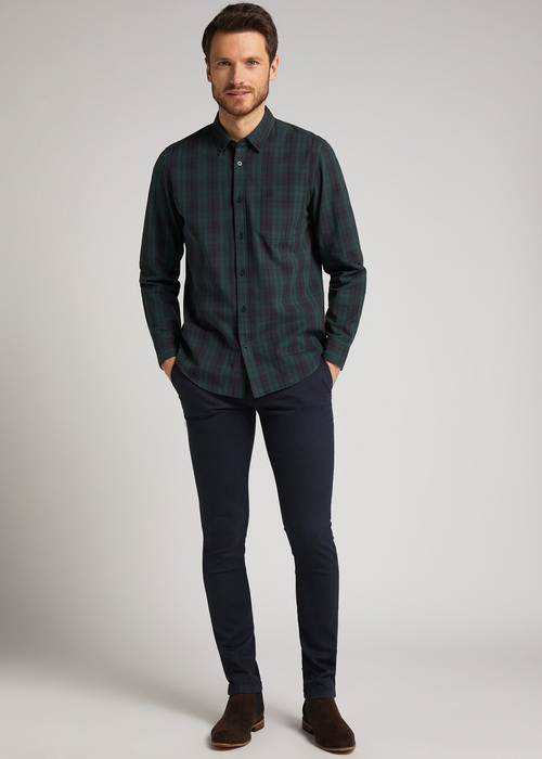 Meskie Spodnie Materialowe Mustang Beflex Chino Dark Sapphire - 1011985-4136