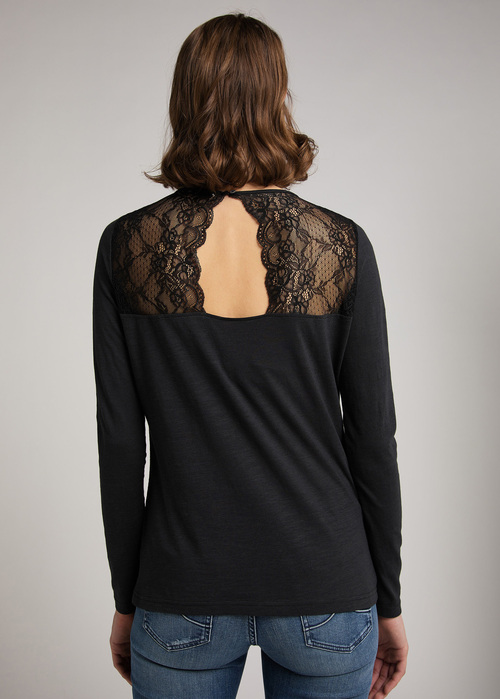 Koszulka Z Dlugim Rekawem Mustang Alina C Lace Caviar - 1011821-4132