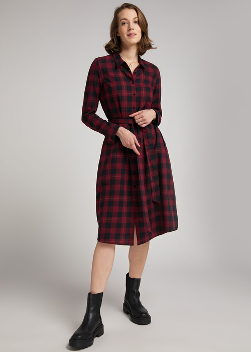 Mustang Plaid dress with tie belt - Check X 1011916-12198 