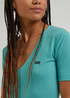 Damski T Shirt Lee V Neck Rib Dusty Jade - L49FIP41
