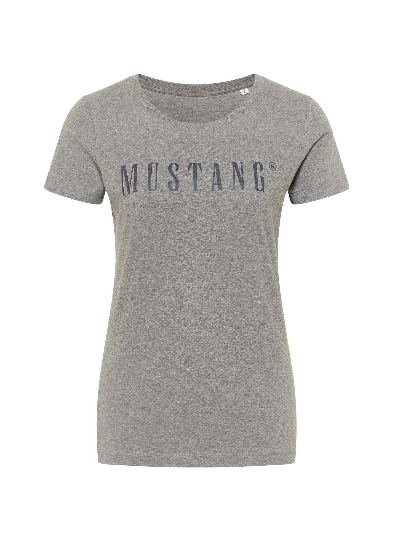 Mustang® Alina C Logo Tee - Light Grey Melange Größe M