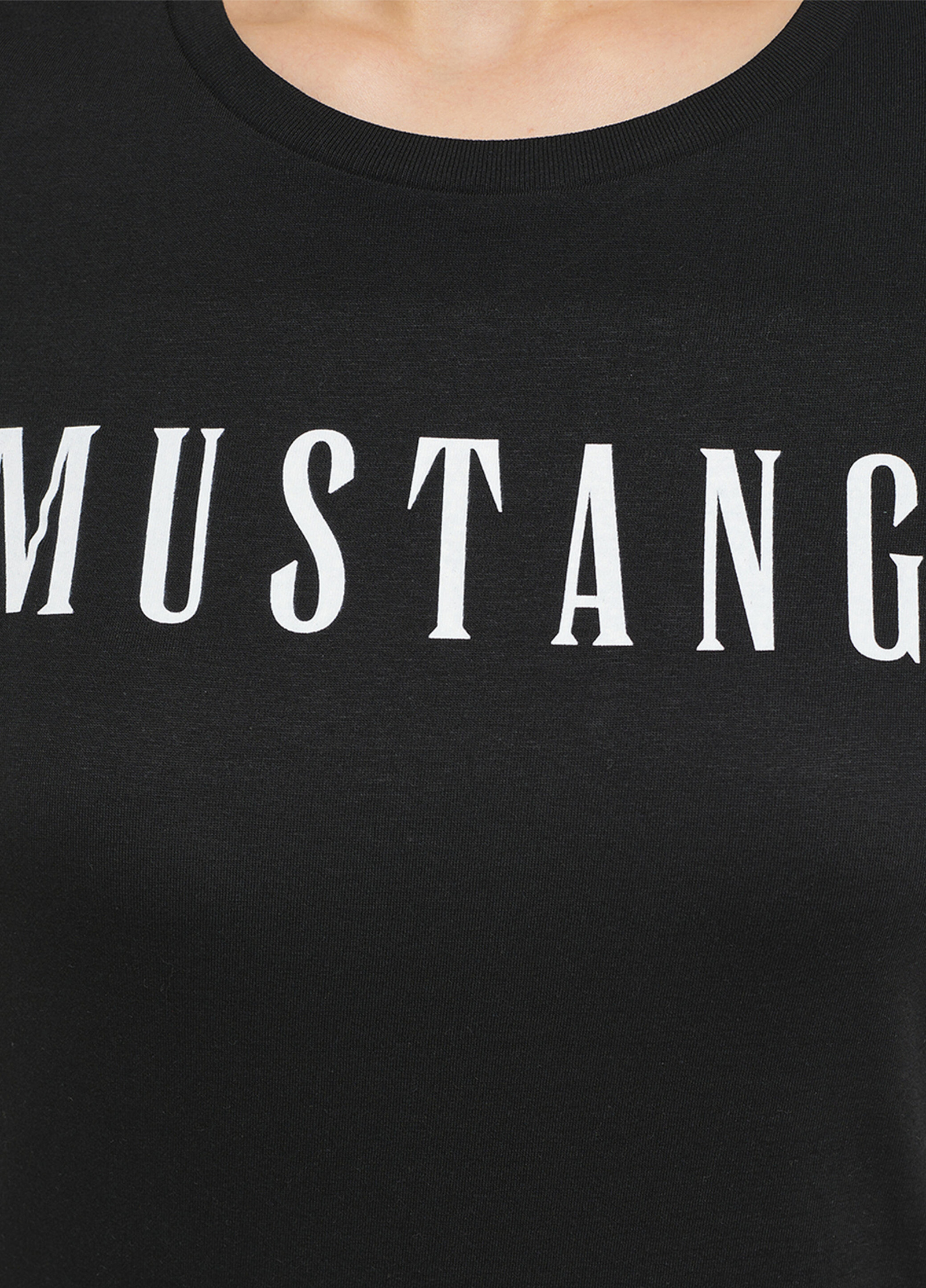 Mustang® Alina C Logo Tee - Black Größe L