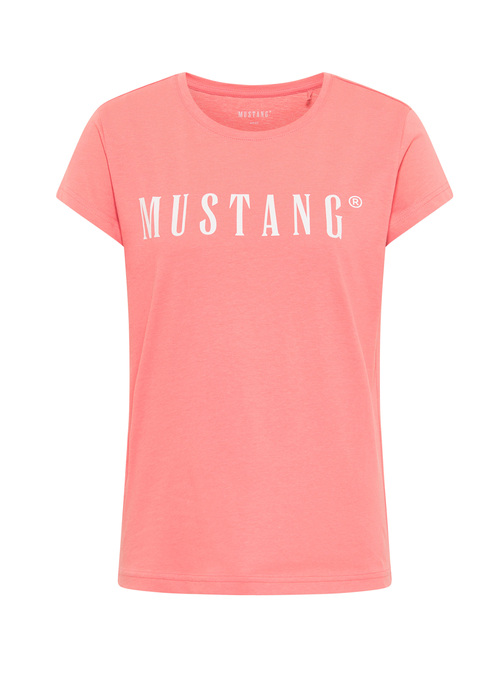 Damski T Shirt Mustang Alina C Logo Tee Tea Rose - 1013222-8142