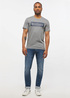 Meski T Shirt Mustang Alex C Logo Tee Mid Grey Melange - 1013223-4140