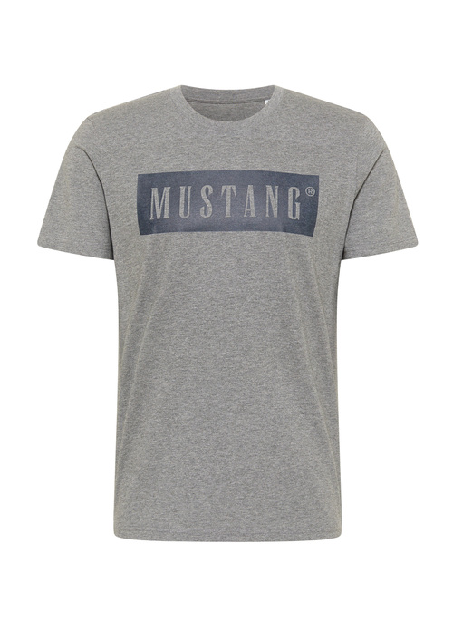 Meski T Shirt Mustang Alex C Logo Tee Mid Grey Melange - 1013223-4140
