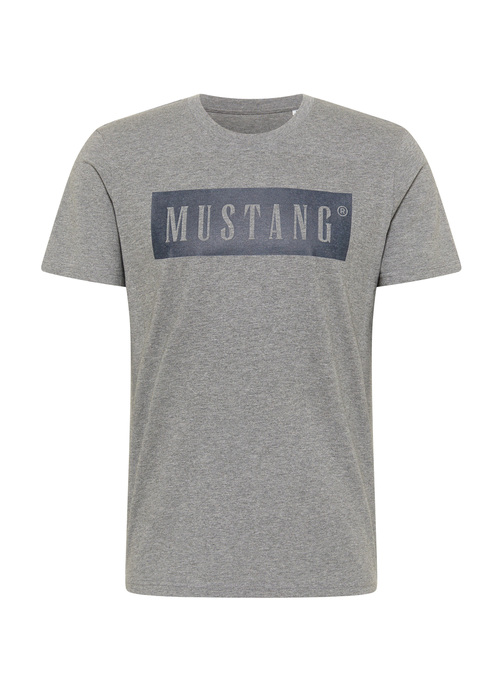 Mustang Alex C Logo Tee Mid Grey Melange - 1013223-4140