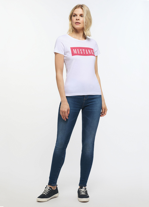 Damski T Shirt Mustang Alina C Logo Tee General White - 1013220-2045