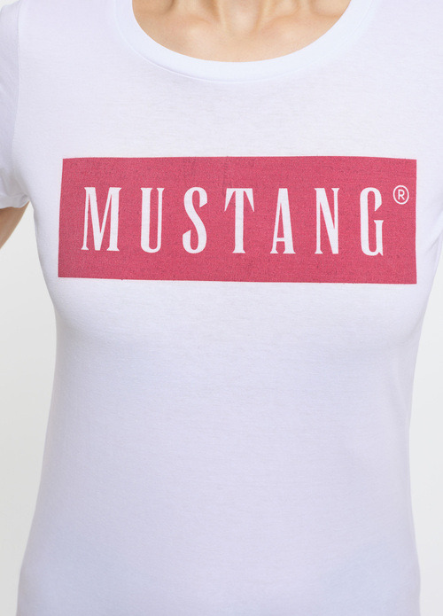 Damski T Shirt Mustang Alina C Logo Tee General White - 1013220-2045