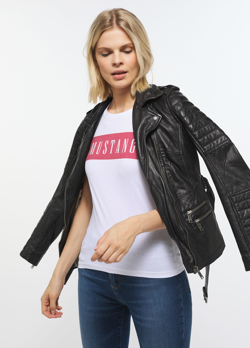 Damski T Shirt Mustang Alina C Logo Tee General White - 1013220-2045