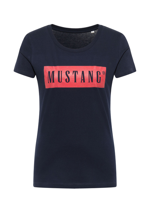 Damski T Shirt Mustang Alina C Logo Tee Blue Nights - 1013220-4085
