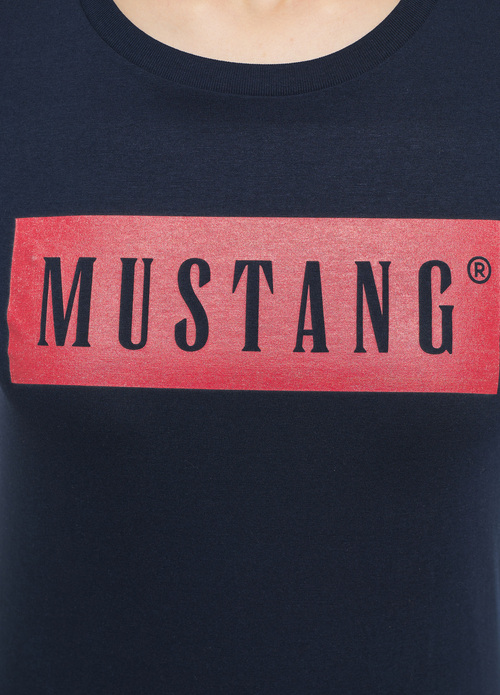 Damski T Shirt Mustang Alina C Logo Tee Blue Nights - 1013220-4085