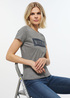 Damski T Shirt Mustang Alina C Logo Tee Light Grey Melange - 1013220-4141