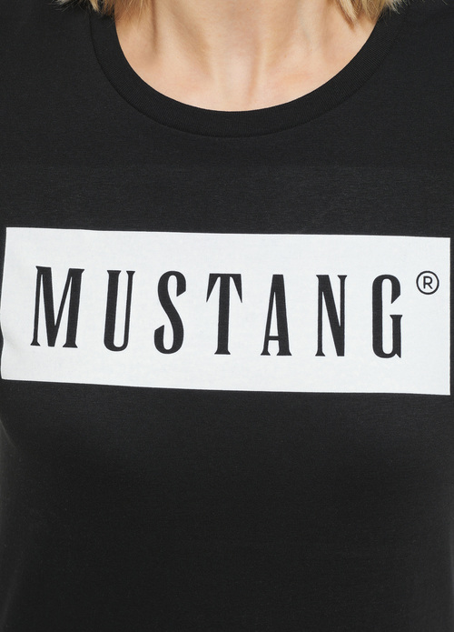 Damski T Shirt Mustang Alina C Logo Tee Black - 1013220-4142