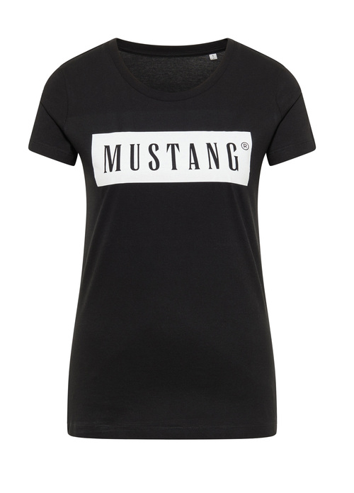 Damski T Shirt Mustang Alina C Logo Tee Black - 1013220-4142
