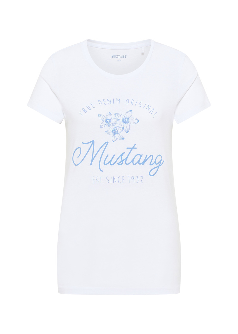 Damski T Shirt Mustang Jeans Style Alina C Print General White - 1012710-2045