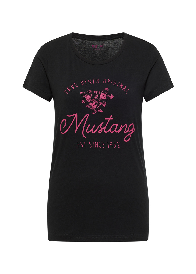 Damski T Shirt Mustang Jeans Style Alina C Print Black - 1012710-4142