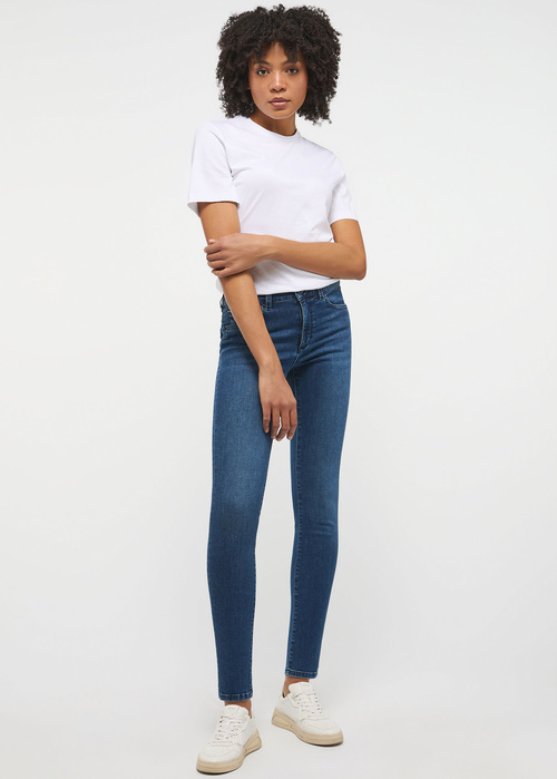 Damskie Spodnie Dzinsowe Mustang Jeans Shelby Skinny Denim Blue - 1013580-5000-782