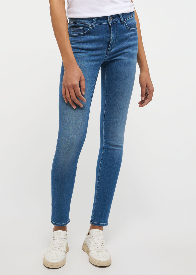 Damskie Spodnie Dzinsowe Mustang Jeans Shelby Skinny Denim Blue 502 - 1013581-5000-502