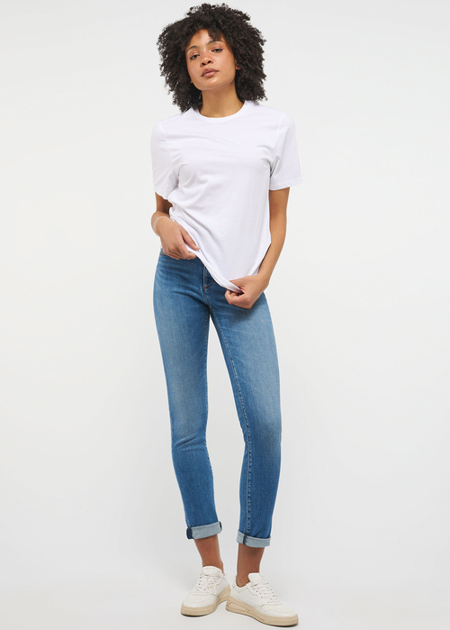 Damskie Spodnie Dzinsowe Mustang Jeans Shelby Slim Denim Blue 402 - 1013585-5000-402