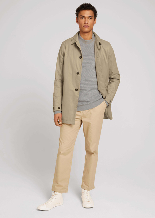 Meska Bluza Tom Tailor Geometric Structured Sweater Light Stone Grey Melange - 1028385-15398