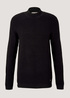 Tom Tailor Geometric Structured Sweater Black - 1028385-29999