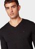 Meski Sweter Tom Tailor Basic V Neck Sweater Black - 1012820-29999
