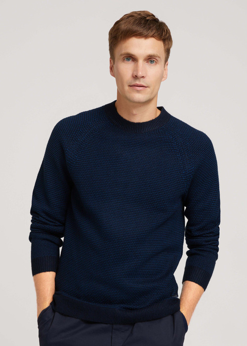Tom Tailor Cosy Sweater Navy Blue Stripe - 1028591-28600
