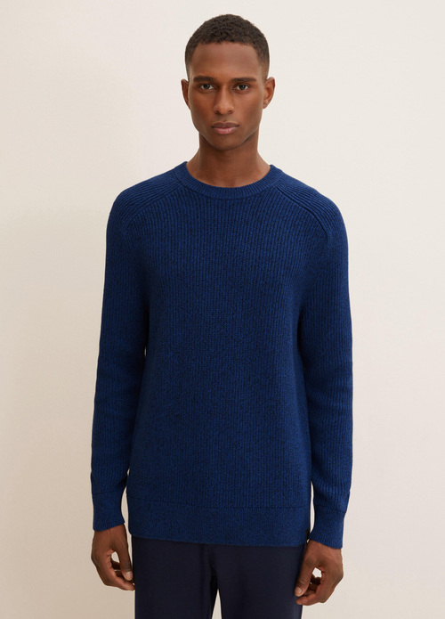 Tom Tailor Pullover Knit Dark Blue Shades Structure - 1032292-30645