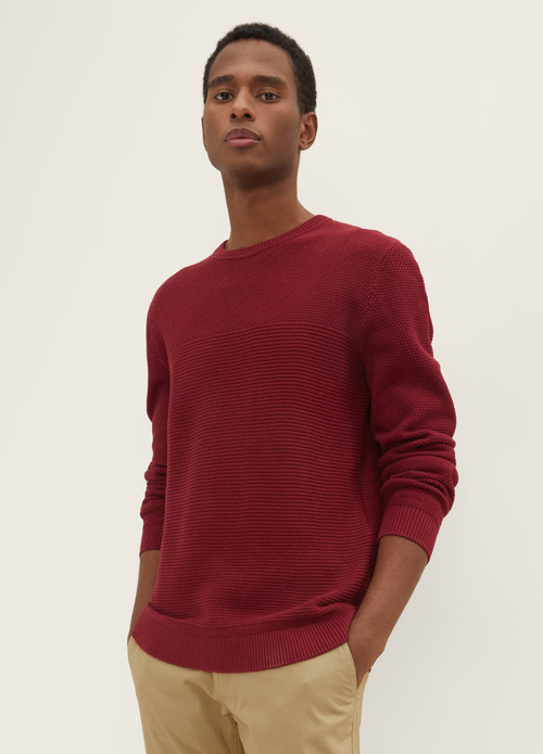 Tom Tailor Knitted Jumper - Burgundy Melange 1032302-30315 