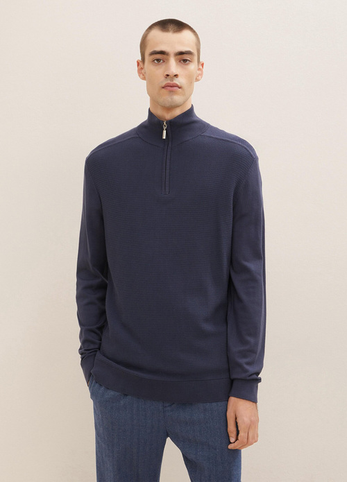 Tom Tailor Half Zip - Blue Grey 1034879-10304