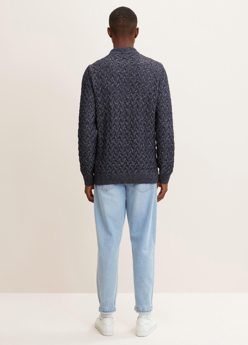 Meski Sweter Tom Tailor Pullover Knit Navy Melange - 1033650-13160