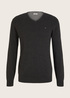 Tom Tailor Simple Knitted Jumper Black Grey Melange - 1012820-10617