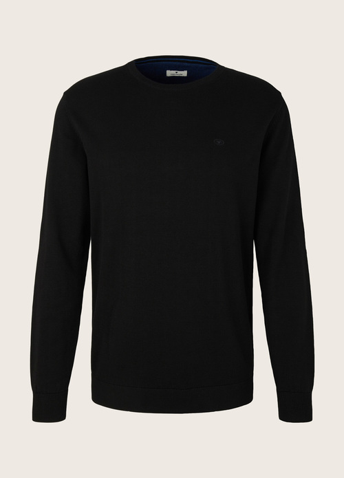 Meski Sweter Tom Tailor Simple Knitted Jumper Black - 1012819-29999