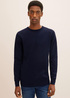 Meski Sweter Tom Tailor Simple Knitted Jumper Knitted Navy Melange - 1012819-13160