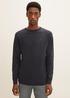 Meski Sweter Tom Tailor Simple Knitted Jumper Black Grey Melange - 1012819-10617